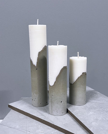 Zaya-Thin-Grey-Concrete-Pillar-Candle-Set-Trio