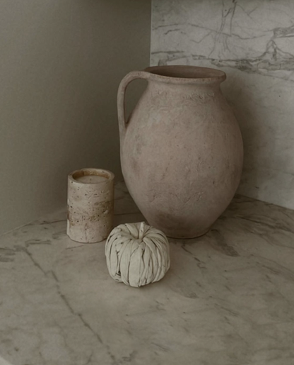 Honed Travertine Candle